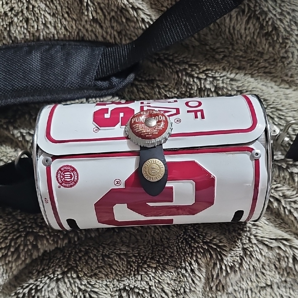 Unique Vintage University Of Oklahoma Metal License Plate Crossbody Purse